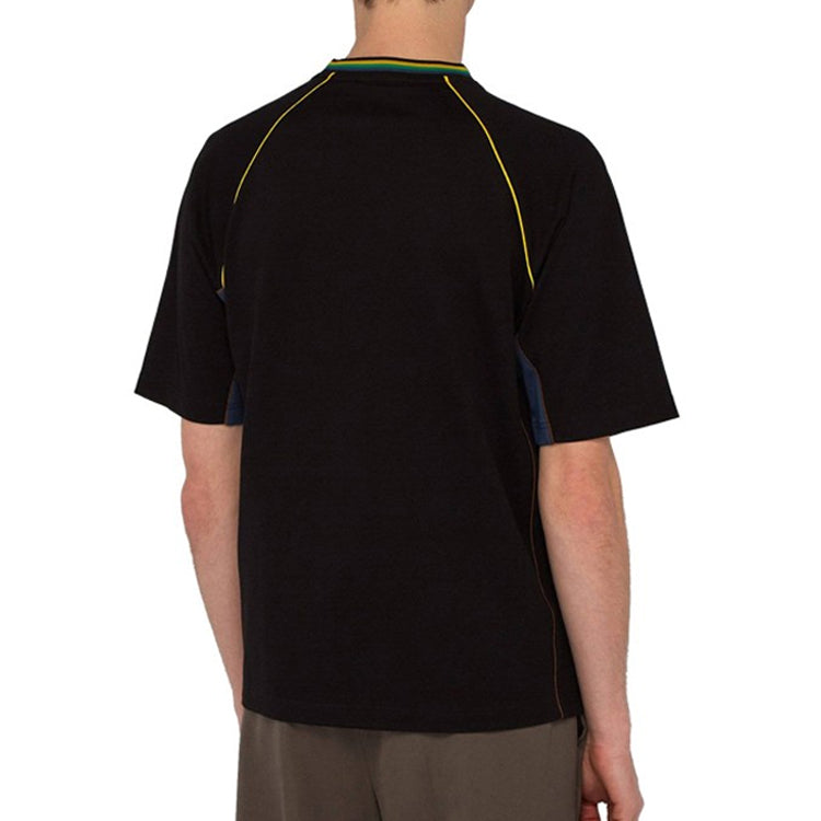 Men's PRADA Logo Solid Color Casual Short Sleeve Black SJN235-1NWX-F0QTX