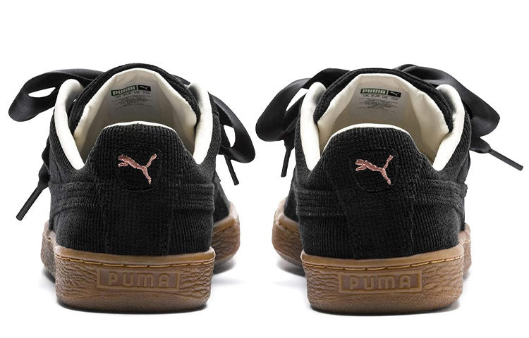 (WMNS) PUMA Basket Heart Corduroy 'Black Brown' 366729-04