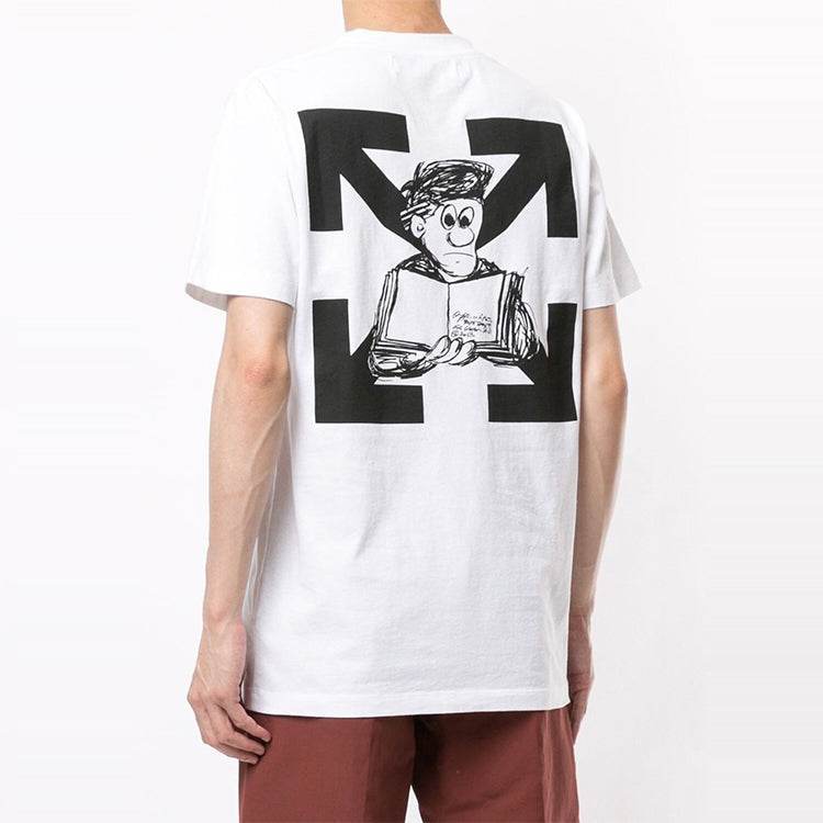 Off-White Round Neck Short Sleeve White OMAA027F20FAB0080110