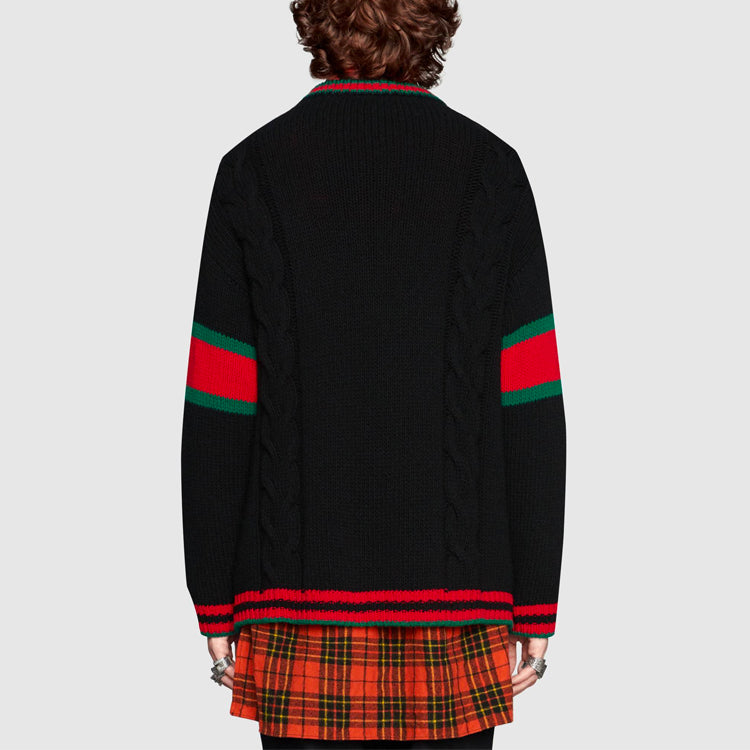 Gucci Cable Knit Oversize Cardigan 'Black' 497037-X1561-1082