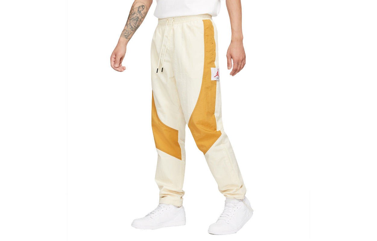 Air Jordan Flight Contrasting Colors Breathable Drawstring Sports Pants Yellow CV3175-275