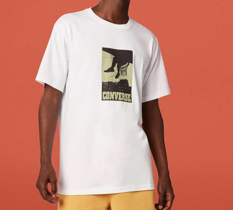 Men's Converse All Star Printing Sports Short Sleeve White 10019895-102