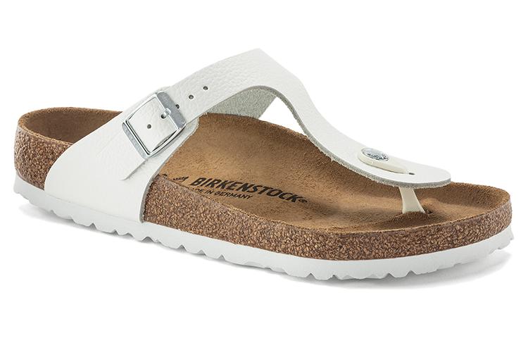 (WMNS) Birkenstock Gizeh Natural Leather Narrow Fit 'White' 1024398