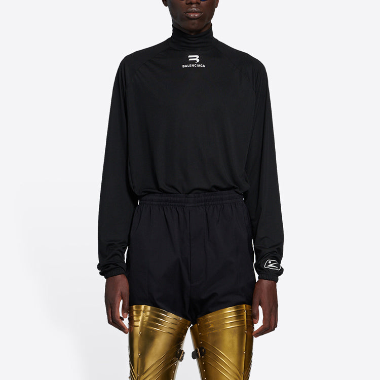 Men's Balenciaga FW21 Alphabet Long Sleeves Sports Black 661749444B81077