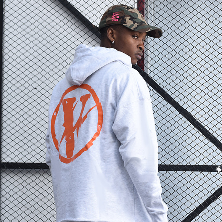 VLONE x Fragment Design Crossover Flash Large Logo Gray Orange VLHD17FW004-01