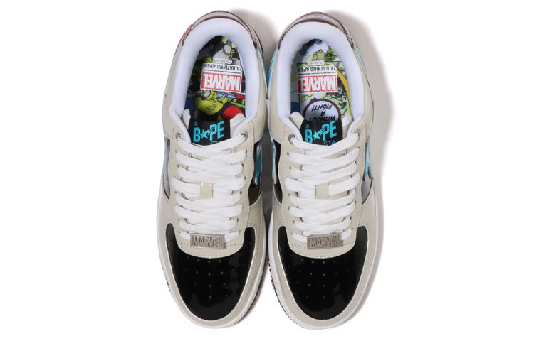 A BATHING APE x Marvel Bape Sta 'Cream Black Blue' 1I73-291-906