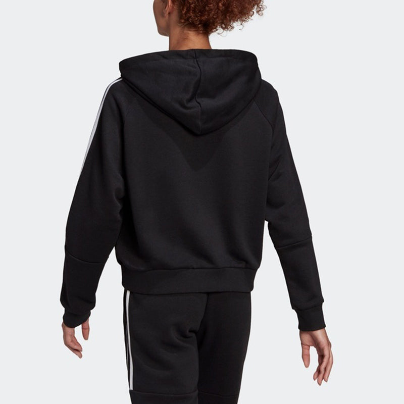 (WMNS) adidas Loose-Cut 3-Stripes Cropped Hoodie 'Black' GL1460