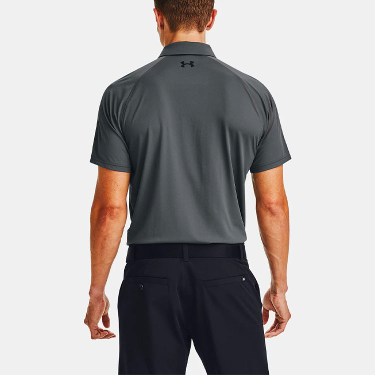 Men's Under Armour Logo Pattern Loose Short Sleeve Polo Shirt Gray 1356654-012