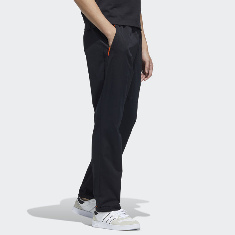 Men's adidas neo Sw Wvn Tp Solid Color Lacing Straight Sports Pants/Trousers/Joggers Black HD4645