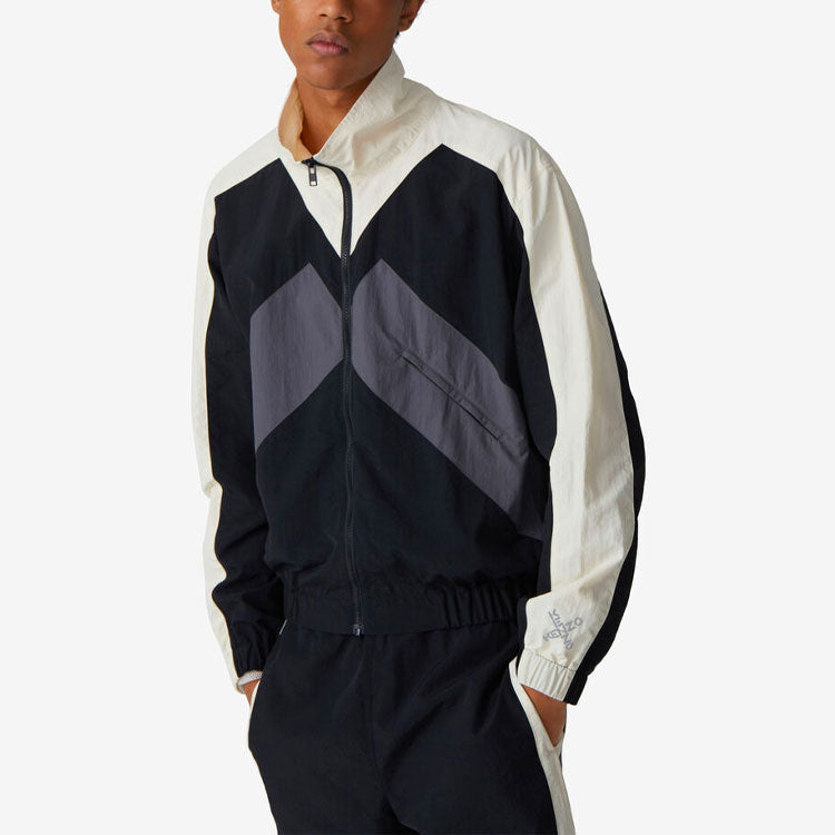 Men's KENZO Sport Colorblock Sports Zipper Jacket Black FA65BL5109CO-99