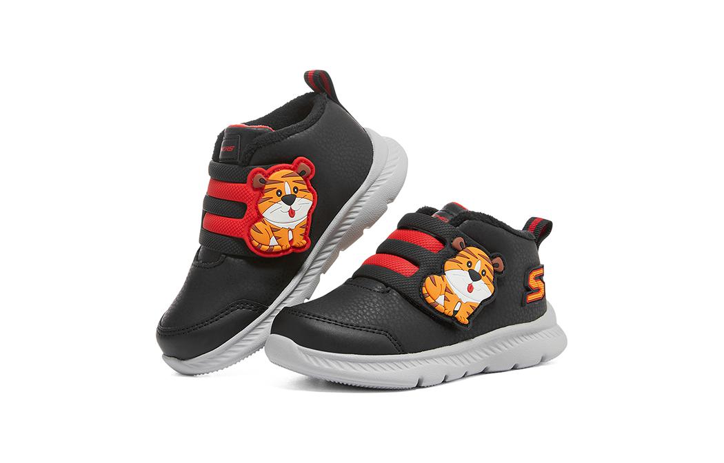 (TD) Skechers Tiger Comfy Casual Shoes 'Black Red' 407226N-BKRD