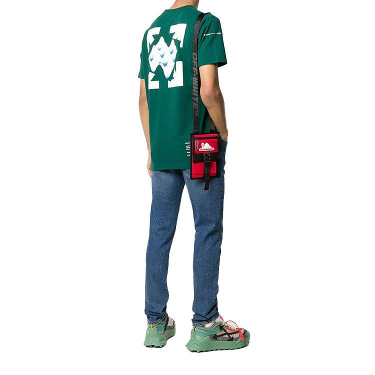 Off-White Logo Printing Short Sleeve Green OMKA002E20FAB0015701