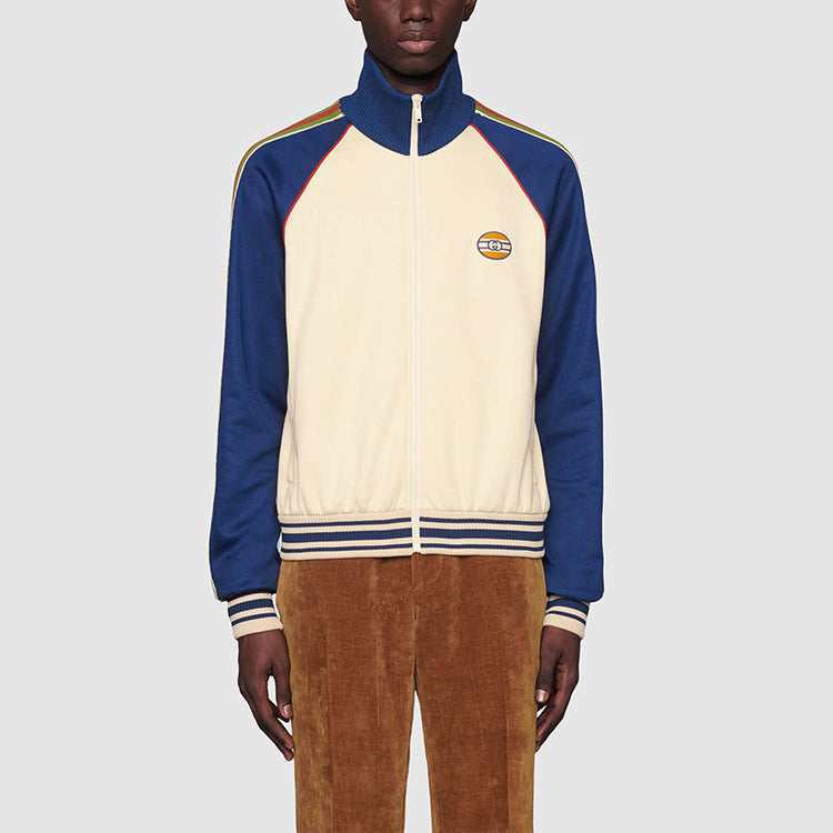 Gucci SS21 GG Patch Plain Knitted Zip Jacket For Men Multi-color 645207-XJC5O-9068