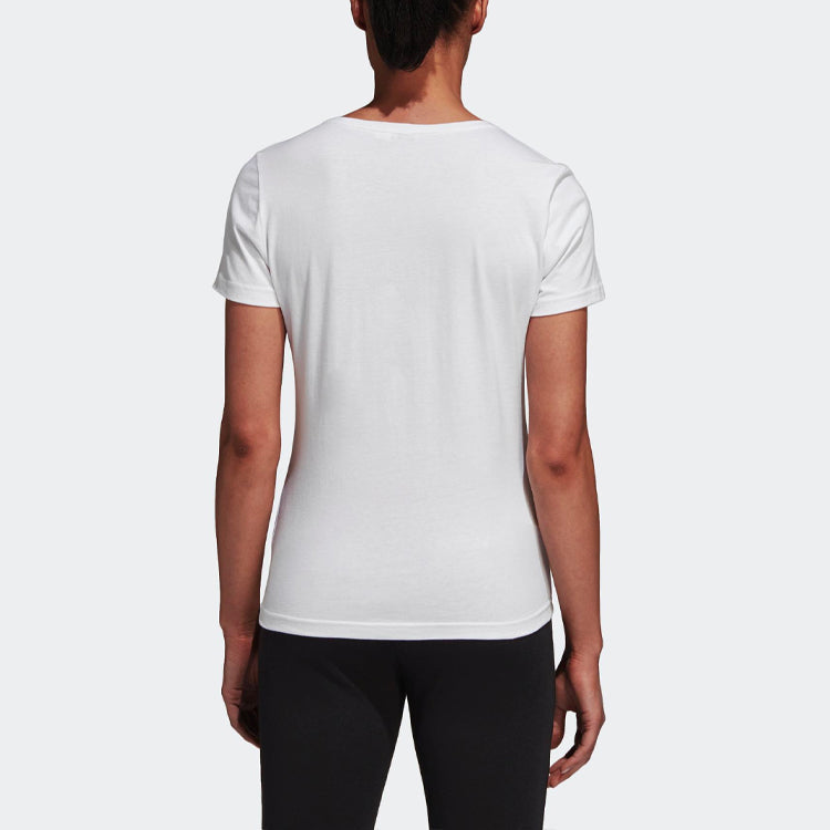 (WMNS) adidas Metallic Logo Training Short Sleeve White CD1956