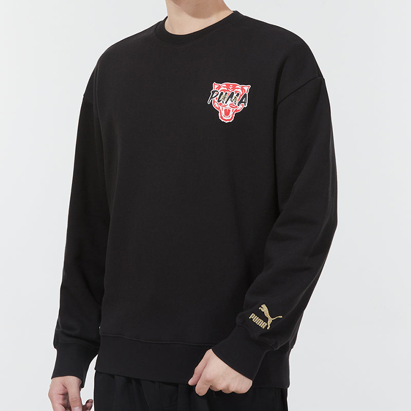 PUMA Funny Logo Sports Pullover Round Neck Black 536574-01