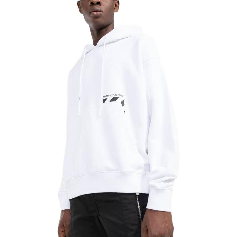 Men's Off-White FW22 Logo Printing Long Sleeves Pullover Loose Fit White OMBB085C99FLE0050110