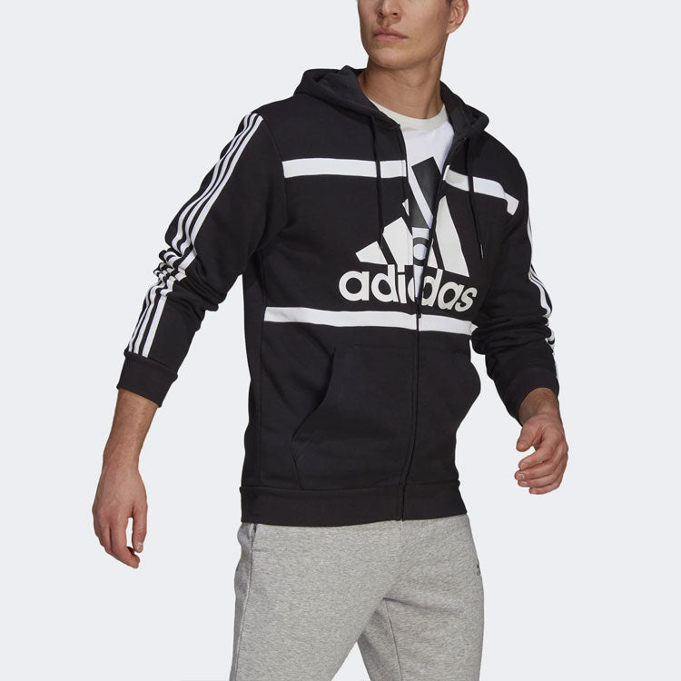 adidas Logo Alphabet Pattern Sports Jacket Black GP4311