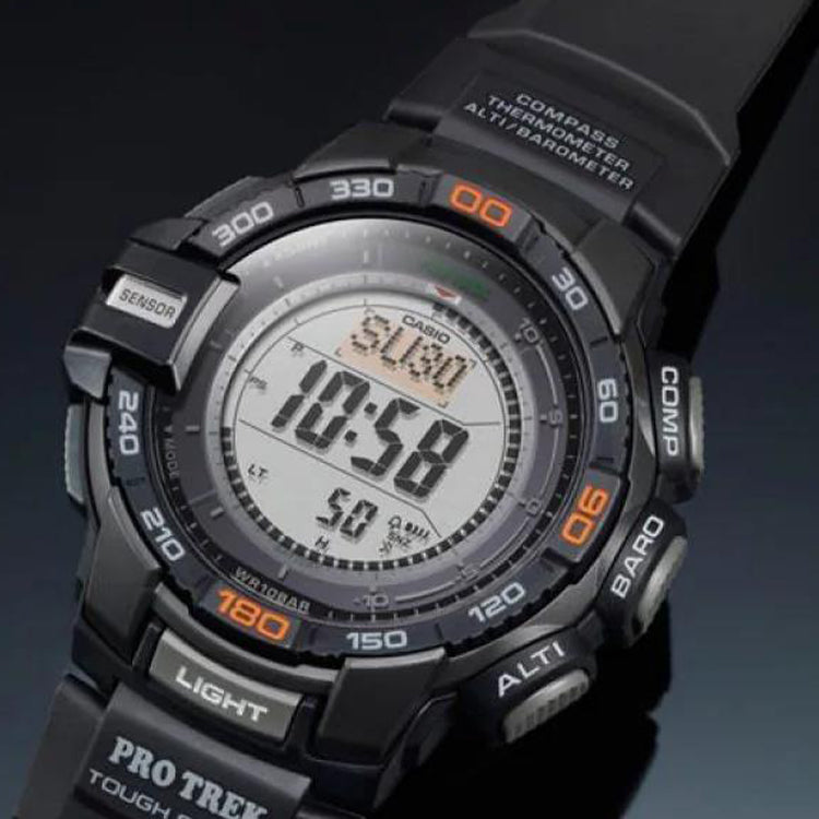 CASIO Sports Solar Powered Mens Black Digital PRG-270-1