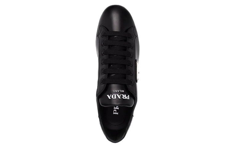(WMNS) PRADA Downtown Brushed Leather Sneakers 'Black White' 1E904M_B4L_F0967_F_030