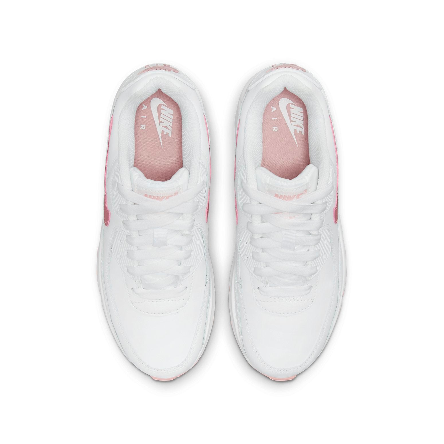 (GS) Nike Air Max 90 Leather 'White Pink Glaze' CD6864-115