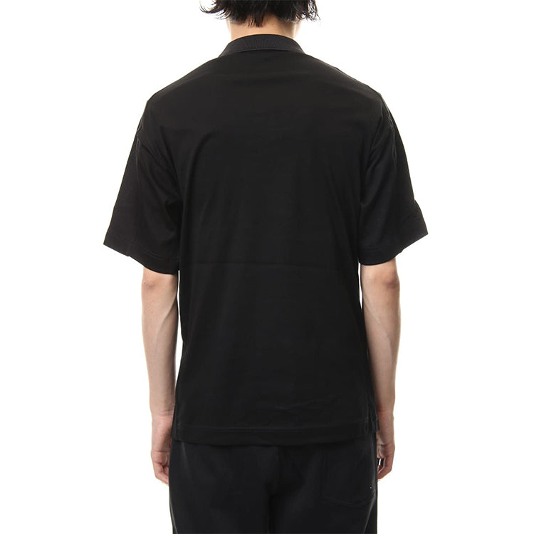 Men's Y-3 Business Pure Cotton Short Sleeve Polo Shirt Black DY7300
