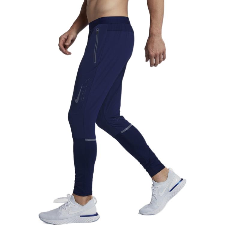 Men's Nike Living Series Solid Color Logo Printing Breathable Training Tight Sports Pants/Trousers/Joggers Dark Blue 928584-478
