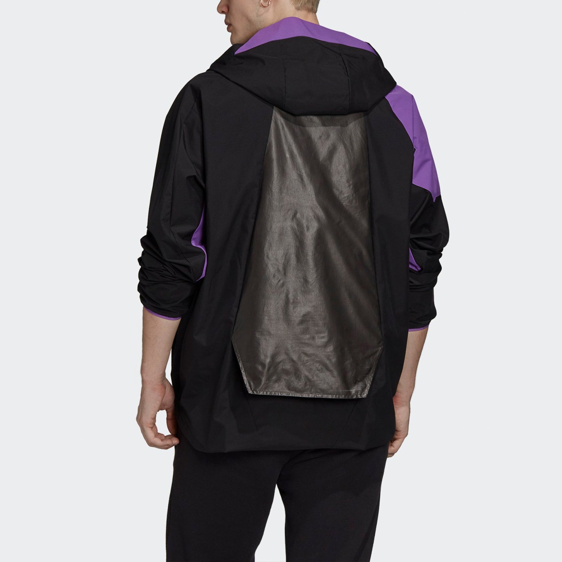 adidas originals Casual Sports hooded Half Zipper Jacket Black FM3679