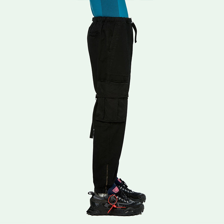 Men's Off-White Cargo Black Long Pants/Trousers OMCF004R20G370211001