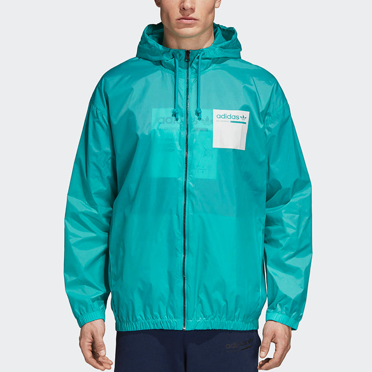 adidas originals Long Sleeves Sports Hooded Jacket Blue DH4964