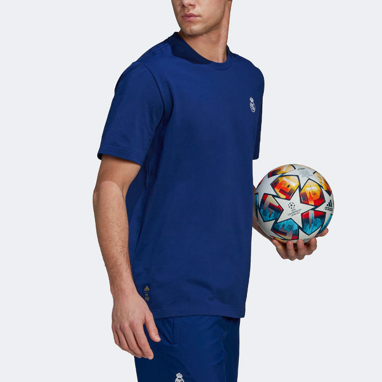 adidas Real Q2 Hc Tee Casual Sports Real Madrid Soccer/Football Short Sleeve Blue H59049