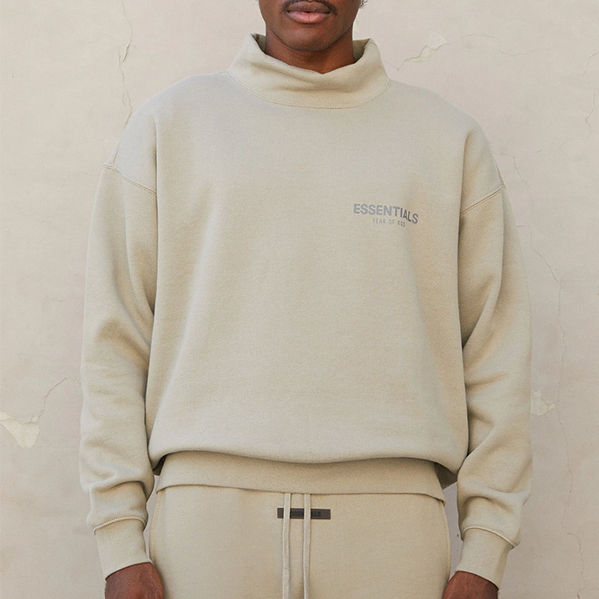 Fear of God Essentials FW21 Pullover Mock Neck Sweatshirt 'Pistachio' FOG-FW21-010