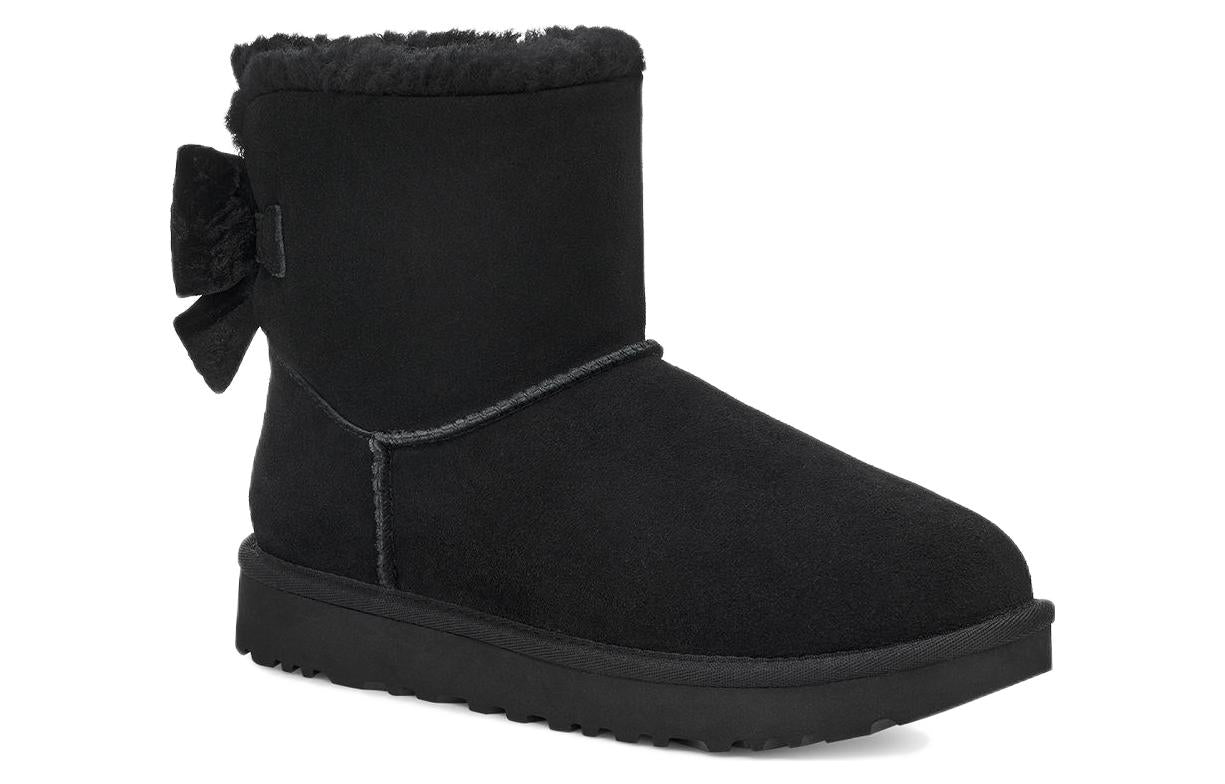(WMNS) UGG Mini Bailey Bow Crushed Velvet Boot 'Black' 1138172-BLK