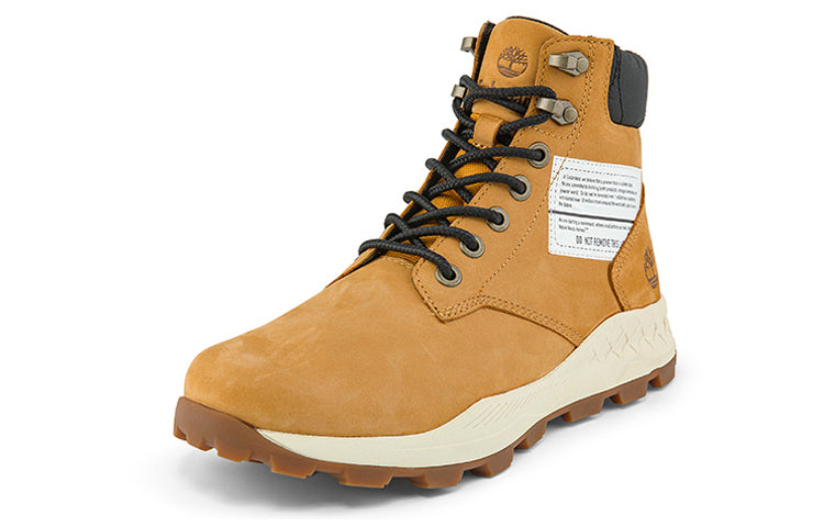 Timberland 6 Inch Brooklyn Side Zip Boots 'Wheat Nubuck with Black Padded Collar' A41XX