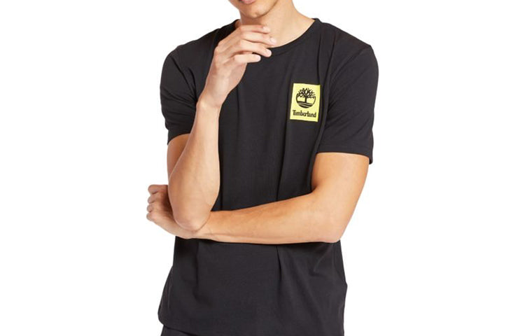 Men's Timberland SS20 Basic Logo Printing Short Sleeve Black A29JR001
