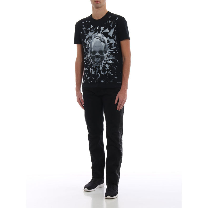 Alexander McQueen Cotton Skeleton Print Men's Black 551779-QMZ73-0901