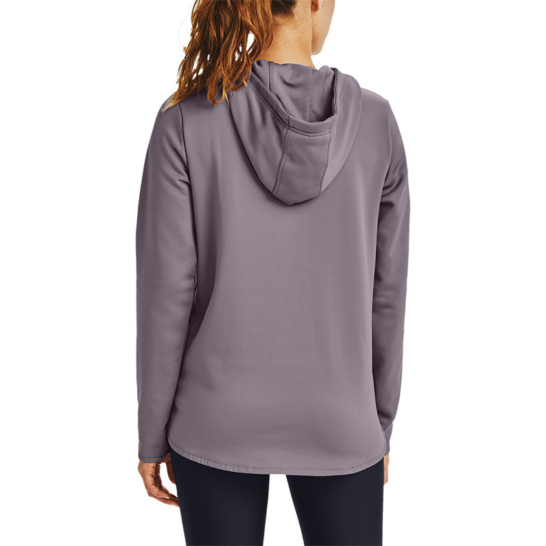 (WMNS) Under Armour Logo Fleece Hoodie Gray Purple 1360295-585