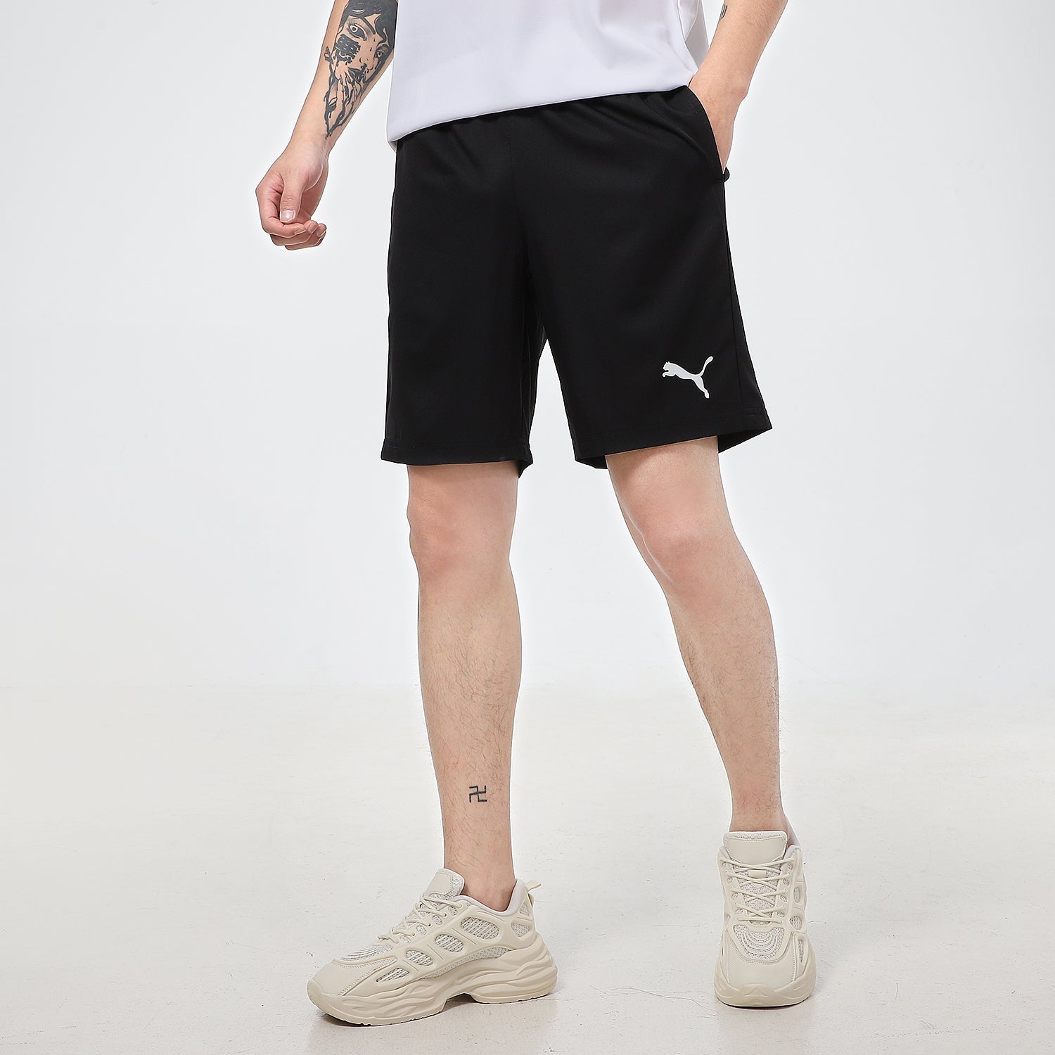 PUMA Active Woven 9 Inch Shorts 'Black White' 588885-01