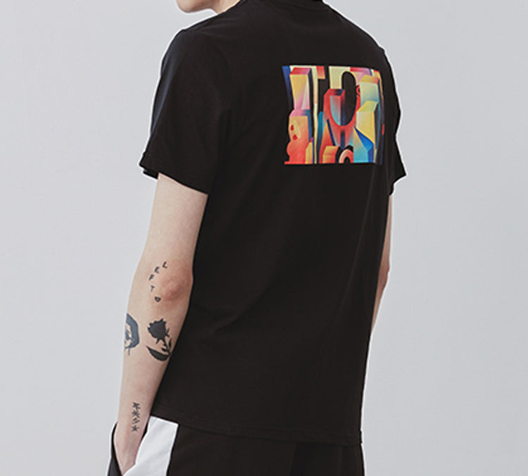 Vans OTW WESKERZHAN Multi-Color Printing Short Sleeve Couple Style Black VN0A4RAPBLK