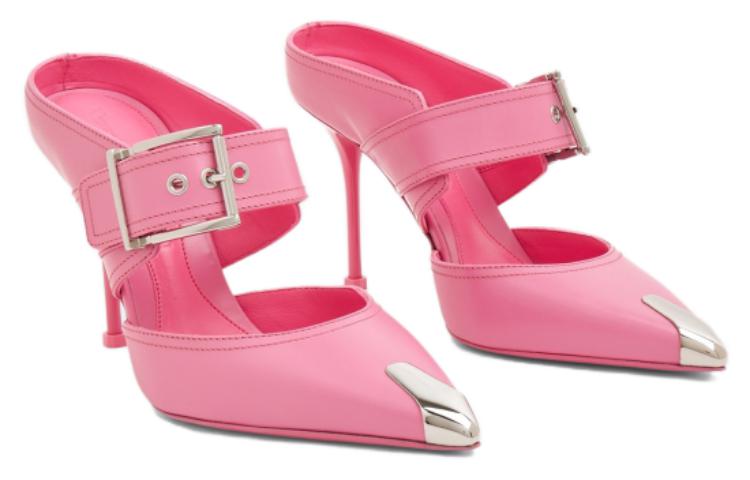 (WMNS) Alexander McQueen Punk Buckle Mules 'Pink' 733183WHSWD5482