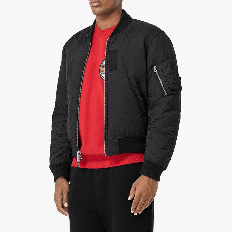 Men's Burberry Logo Double Sided aviator Jacket Black 80192011