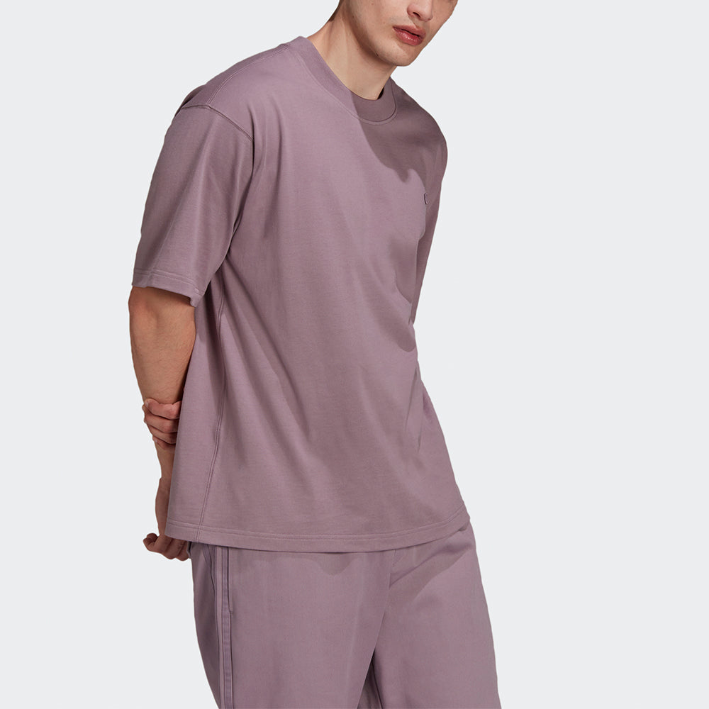 Men's adidas originals C Tee Solid Color Small Label Loose Sports Short Sleeve Light Purple T-Shirt HC8595