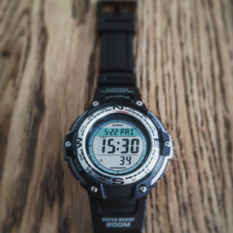 Men's CASIO PROTREK Series Waterproof Quartz Led Lighting Numeric Scale Luminous Pointer 37mm Resin Strap Watch Mens SGW-100-1V
