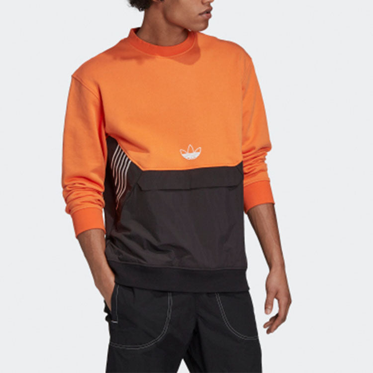 adidas originals TLM 02 Crewneck Sports Round Neck Pullover Black Yellow Splicing 'Black Yellow' GD5797