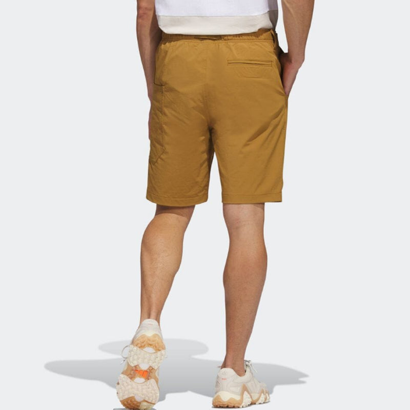 adidas Solid Color Lacing Straight Casual Shorts Men's Green Copper HS3201