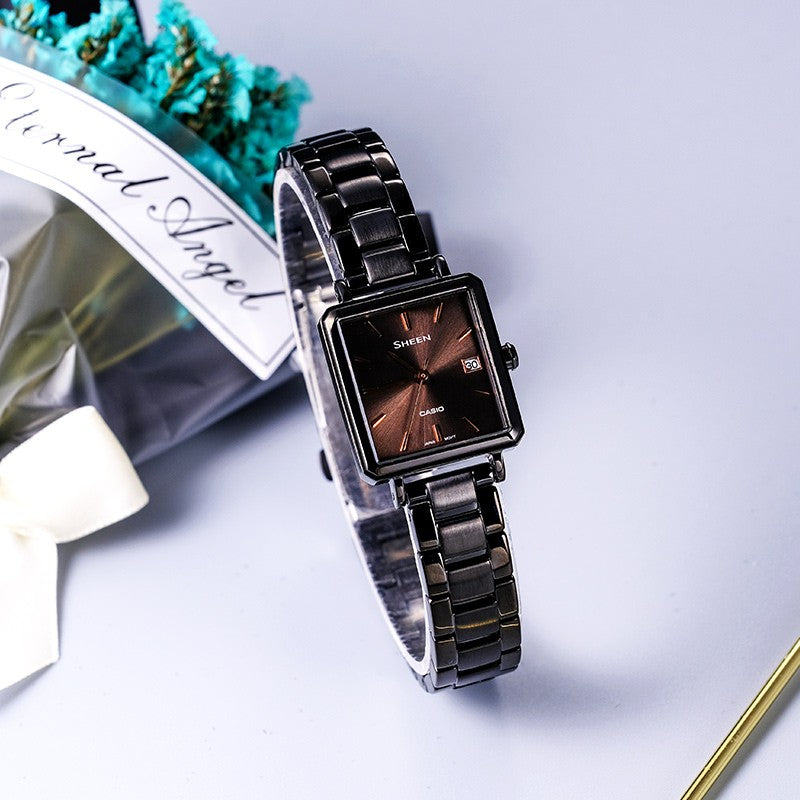 CASIO Quartz Waterproof Sapphire Crystal SHEEN Black Analog SHE-4537BD-1AUPRD
