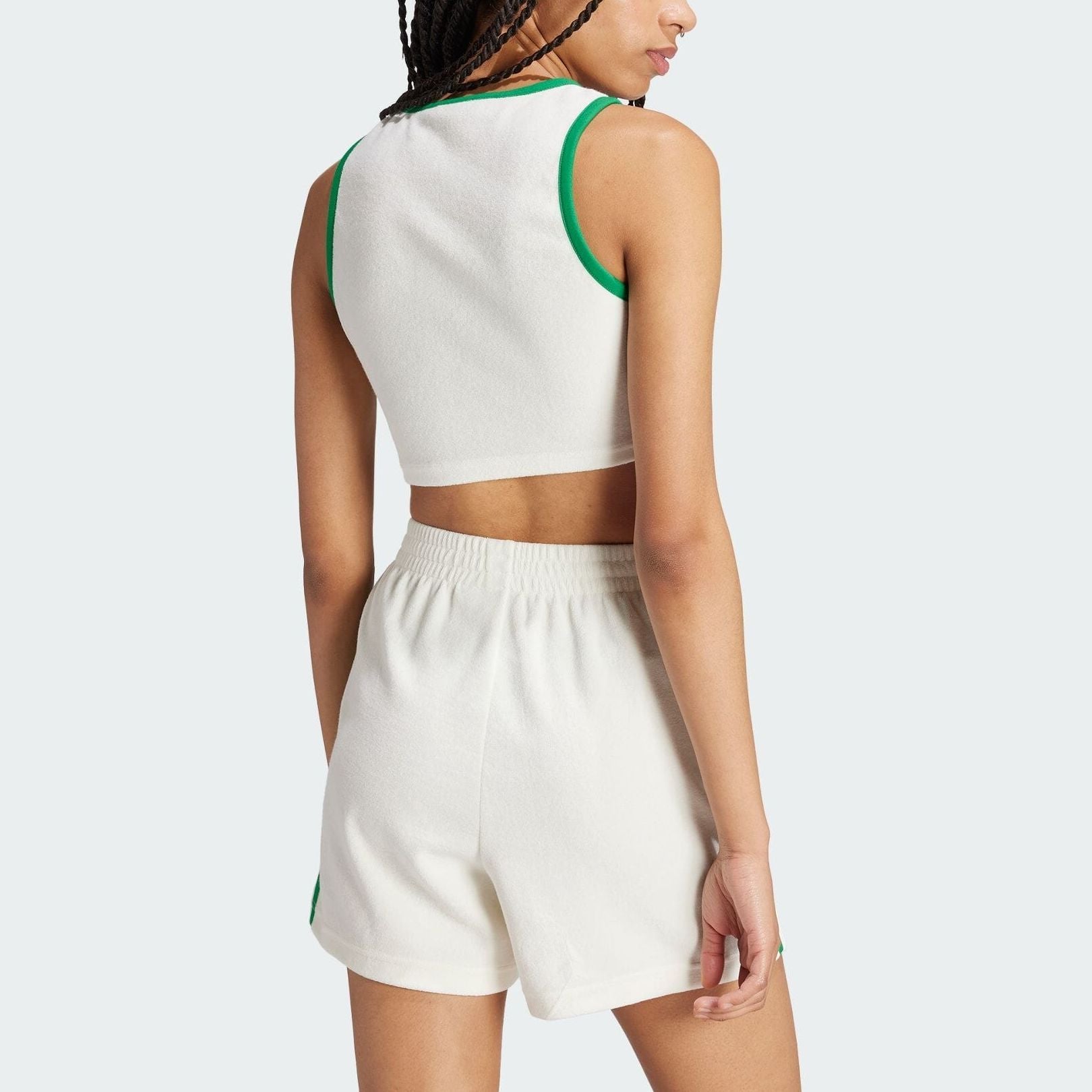 (WMNS) adidas Originals Cropped Tank Top Asia Sizing 'White Green' JH0622