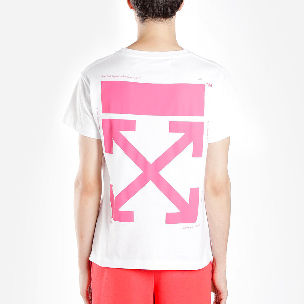 Off-White c/o virgil abloh men's white bart glasses short sleeve tee OMAA036S191850030188