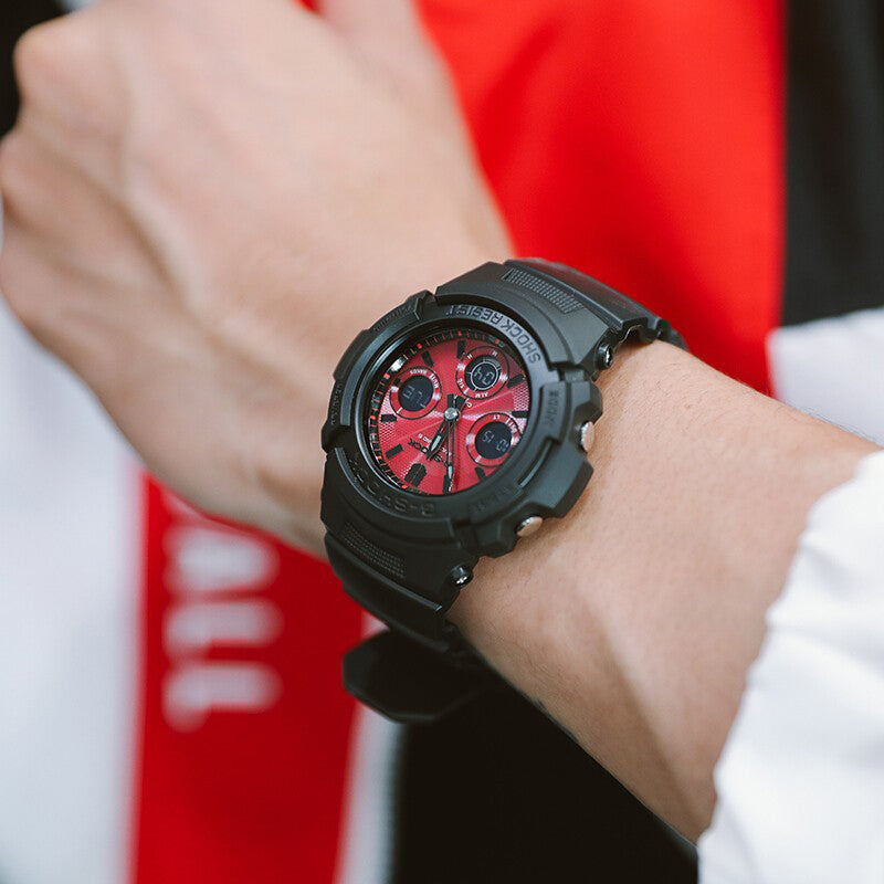 CASIO G-Shock Analog-Digital 'Black Red' AWG-M100SAR-1APR-PERSON