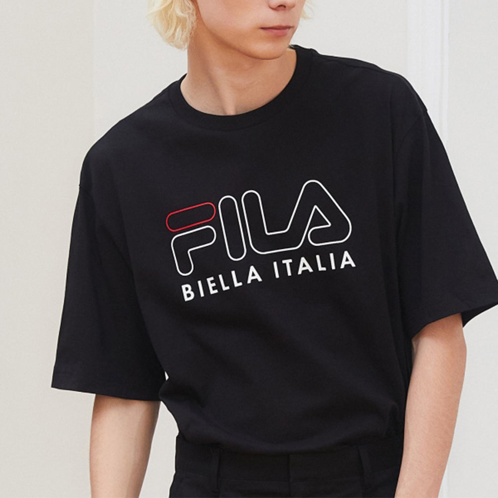 FILA Logo Printing Athleisure Casual Sports Round Neck Short Sleeve Black FS2RSD2101X-BLK