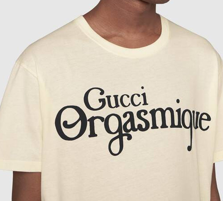 Gucci French Letter Round Neck For Men Gray White 548334-XJCKZ-9232